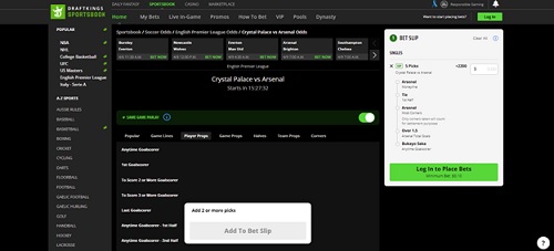 DraftKings sportsbook soccer betting