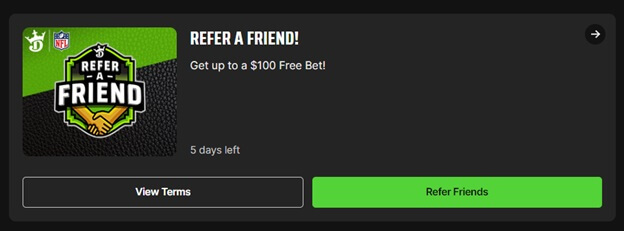 DraftKings Sportsbook refer a friend