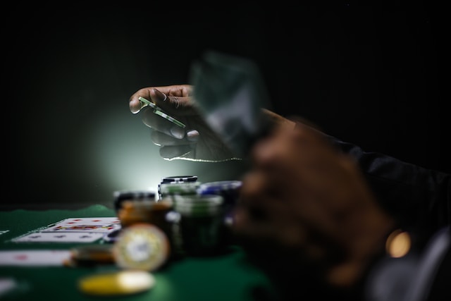 A person playing poker